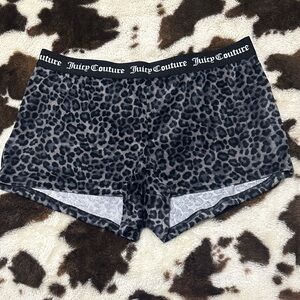 NWOT Juicy Couture Black and Gray Animal Print Shorts Velvet!